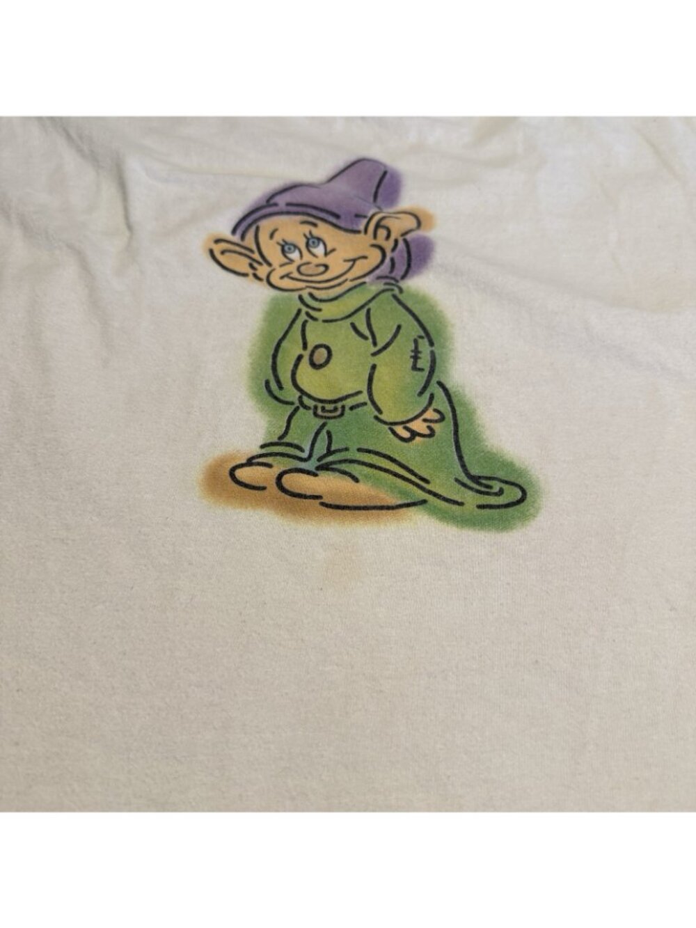 VTG 90s Disney Store Dopey Single Stitch T Shirt Mens Large L Snow White Graphic - Picture 8 of 14